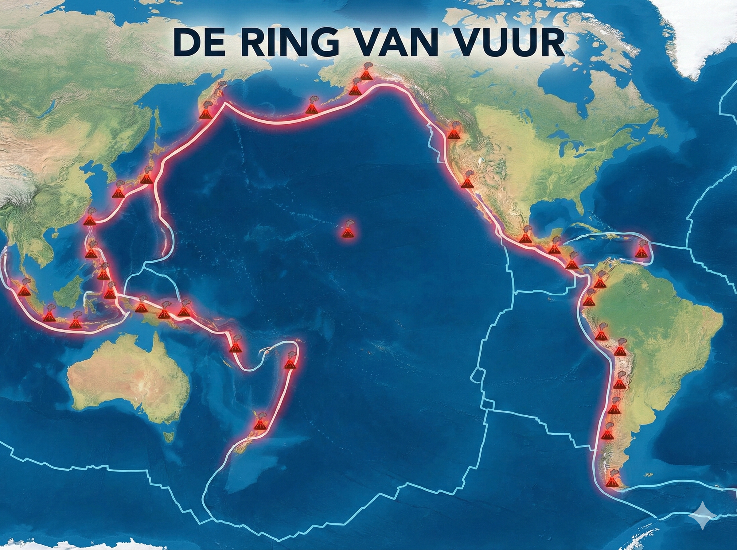 Kaart van de Ring van Vuur